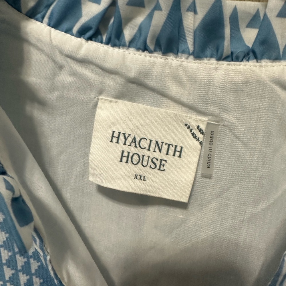 NWT Hyacinth House Blue & White Bell Sleeved Blaine Mini Dress - Picture 4 of 4